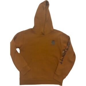 Carhartt Boys Black Long Sleeve Graphic Hoodie Sweatshirt TS6272-B Size M-10/12